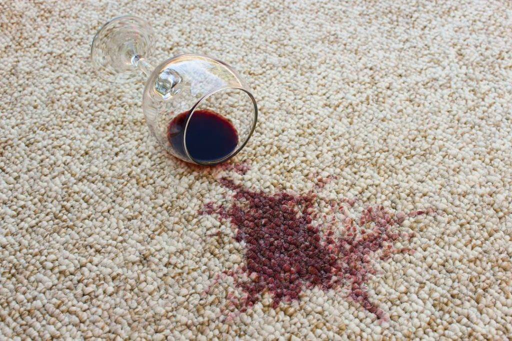 Red Wine Spilled On Cream Carpet