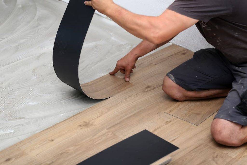 lvt flooring being laid